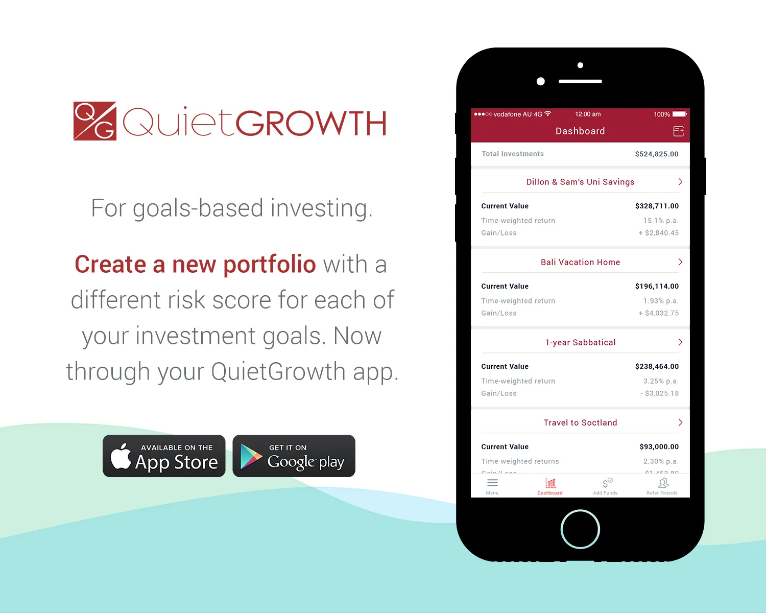 QuietGrowth App Multiple Portfolios